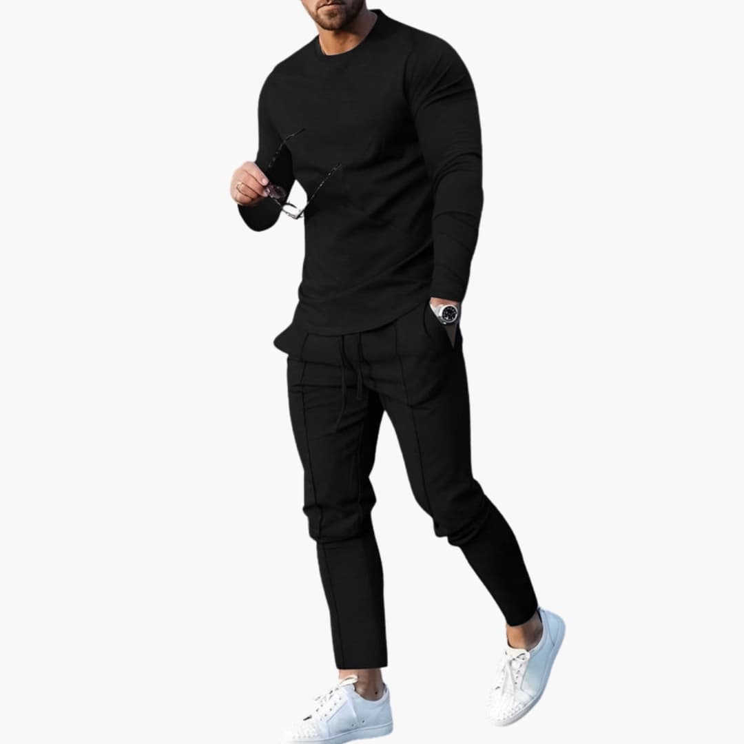 Ensemble loungewear homme 2 pièces avec sweat col rond et joggers fuselés