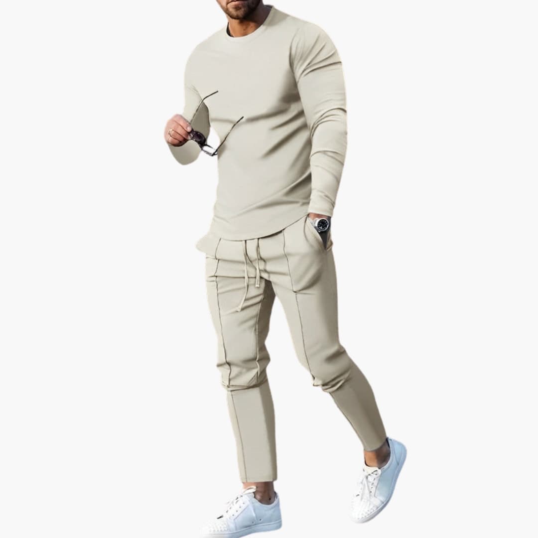 Ensemble loungewear homme 2 pièces avec sweat col rond et joggers fuselés