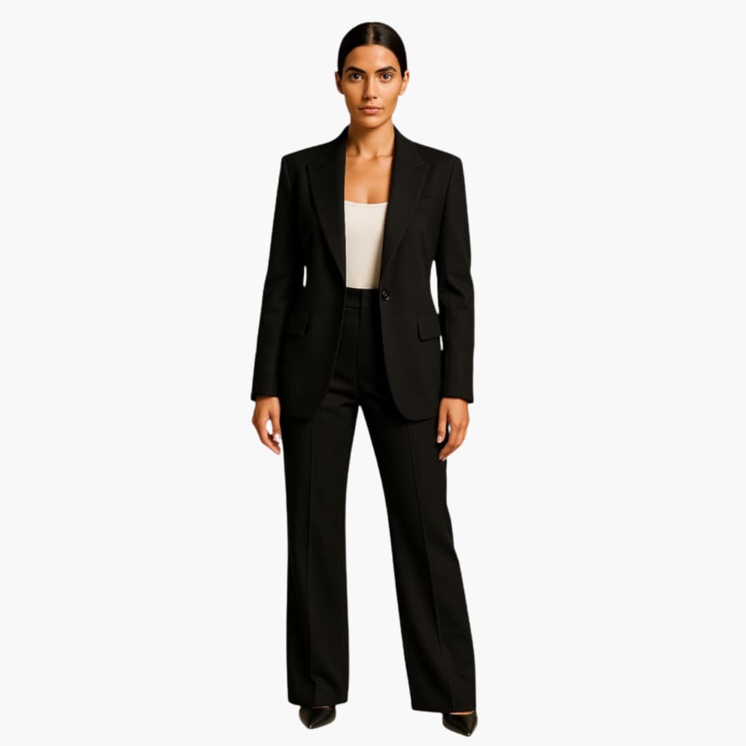 Ensemble pantalon femme avec blazer et pantalon droit