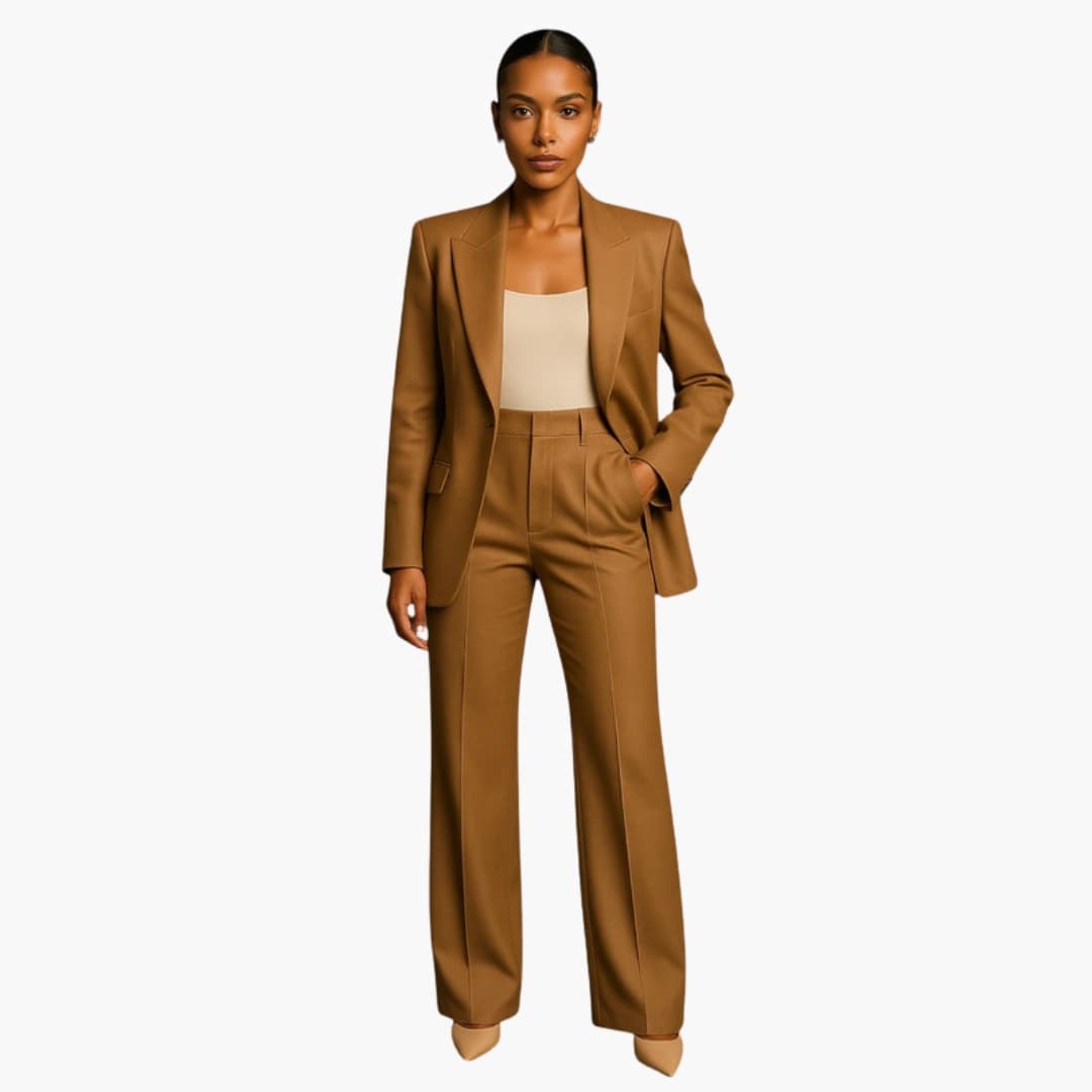 Ensemble pantalon femme avec blazer et pantalon droit