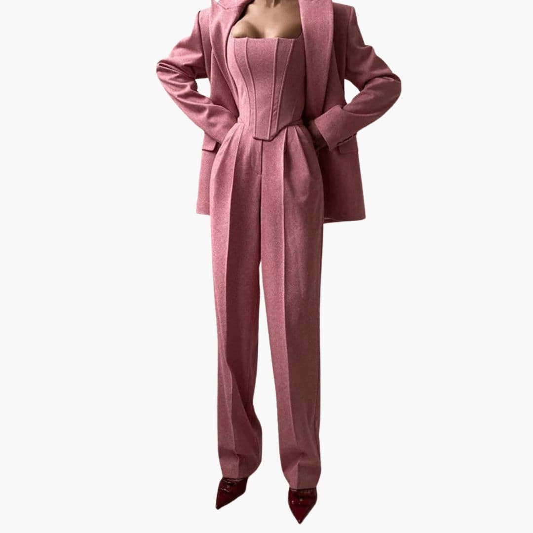 Ensemble pantalon femme avec veste corset