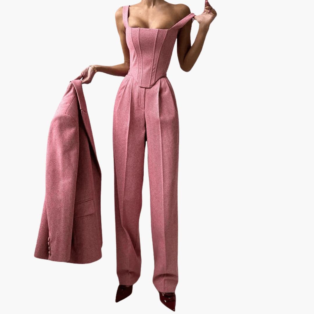 Ensemble pantalon femme avec veste corset