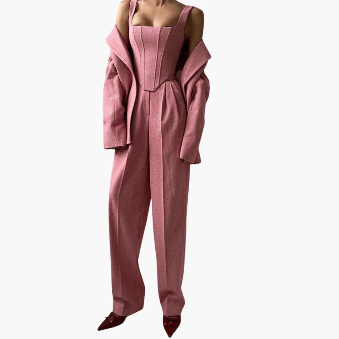 Ensemble pantalon femme avec veste corset