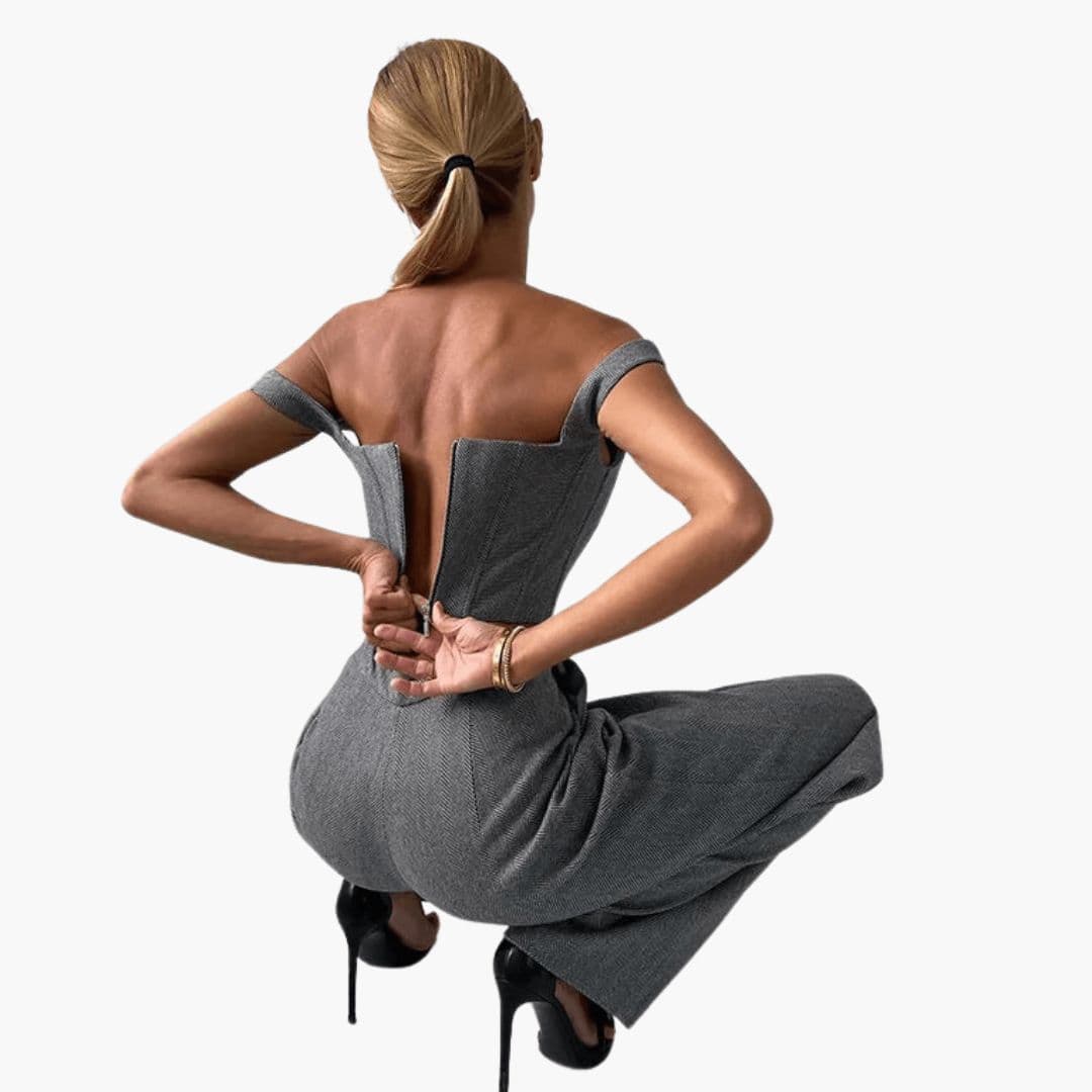 Ensemble pantalon femme avec veste corset