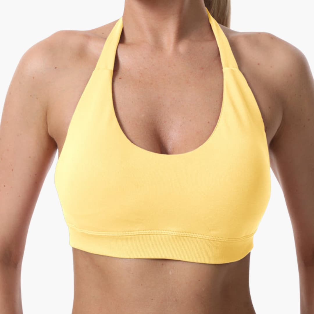 Completo reggiseno sportivo e pantaloncini da donna con schiena a nuotatore e vita elastica