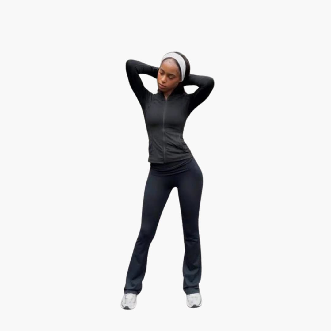 Completo sportivo donna con giacca con zip e leggings