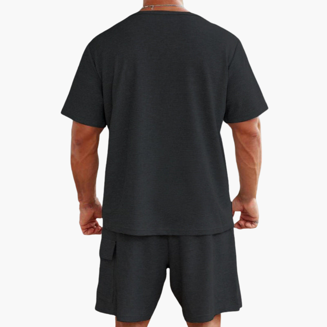 Sportbekleidungsset für Herren mit Rundhalsausschnitt und Cargotaschen