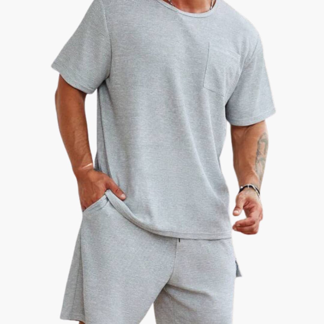 Sportbekleidungsset für Herren mit Rundhalsausschnitt und Cargotaschen