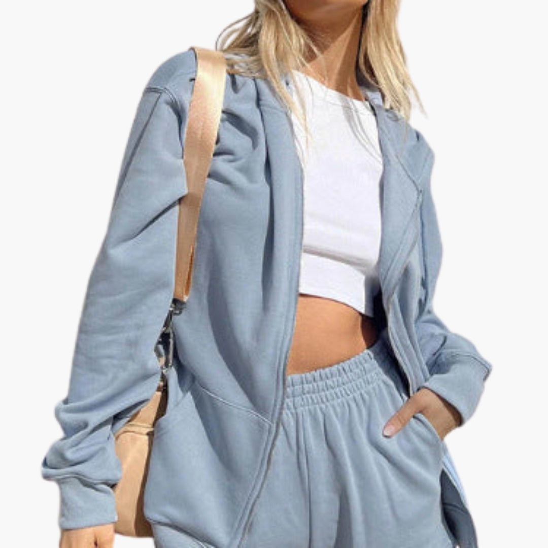 Completo tuta donna con felpa con zip