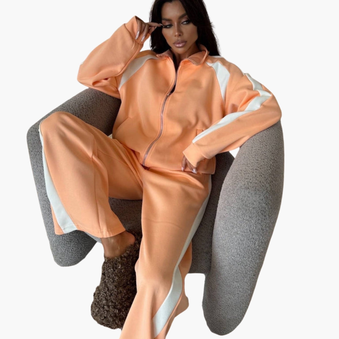 Completo tuta donna con giacca con zip