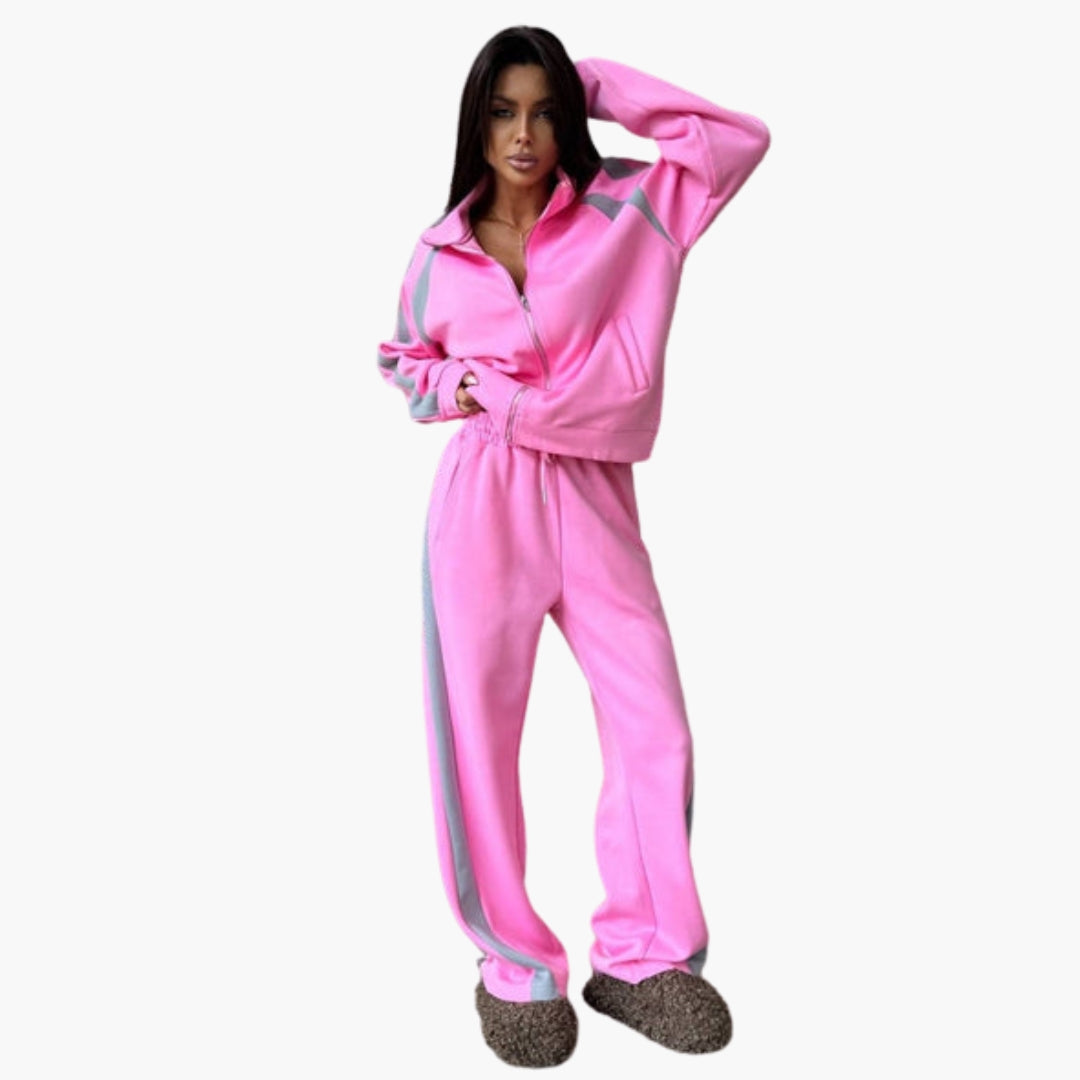 Completo tuta donna con giacca con zip