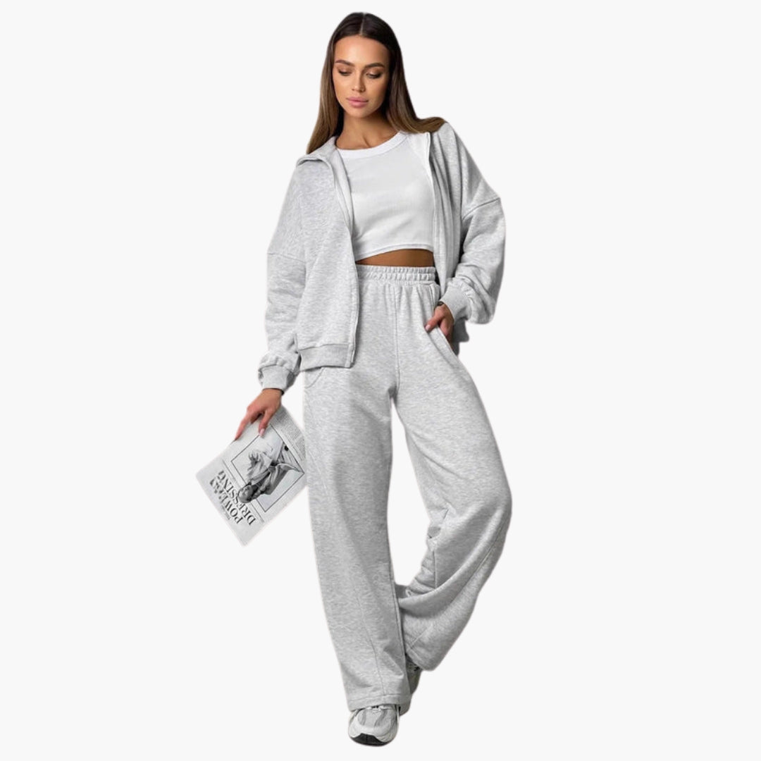 Completo felpa oversize con cappuccio donna con zip