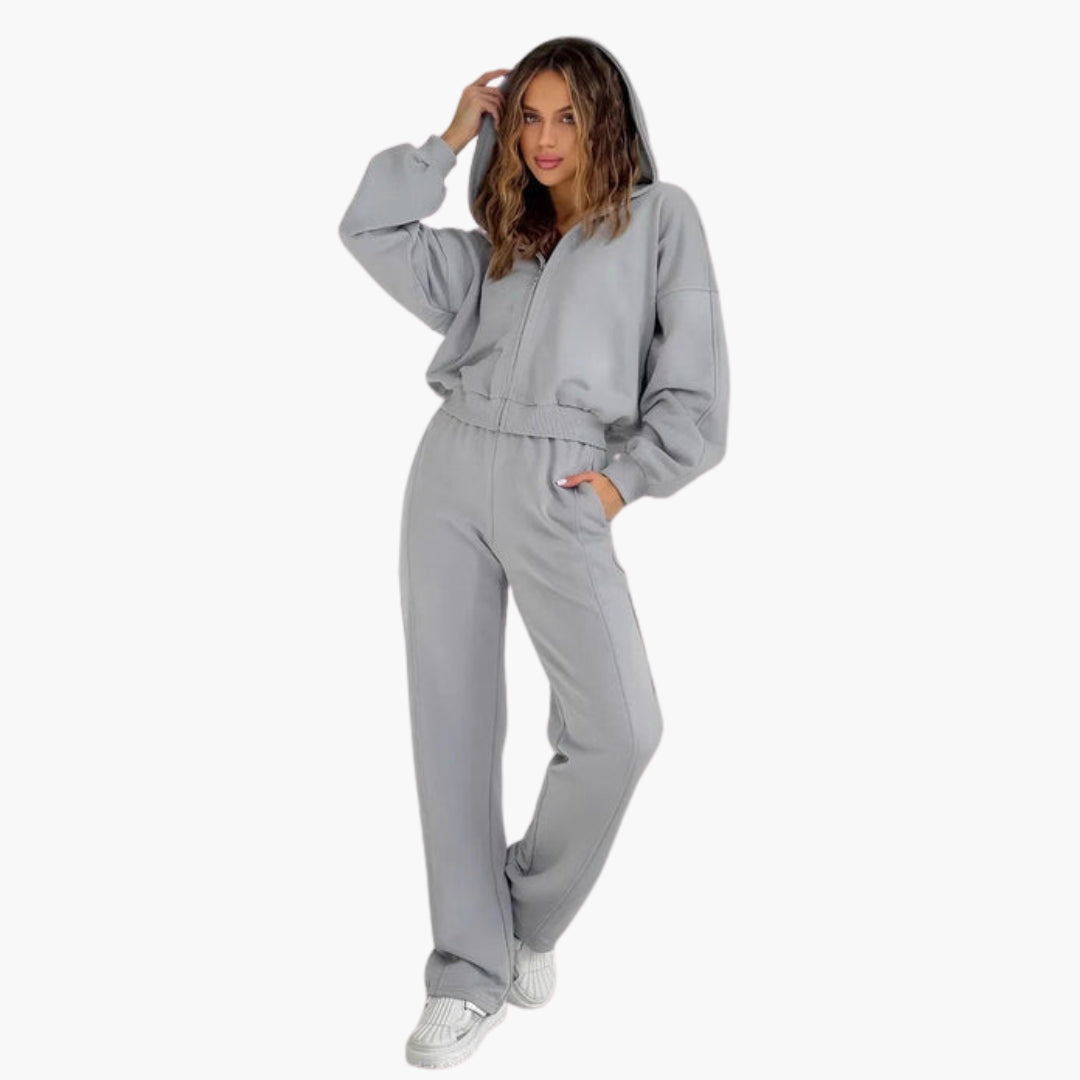 Completo felpa oversize con cappuccio donna con zip