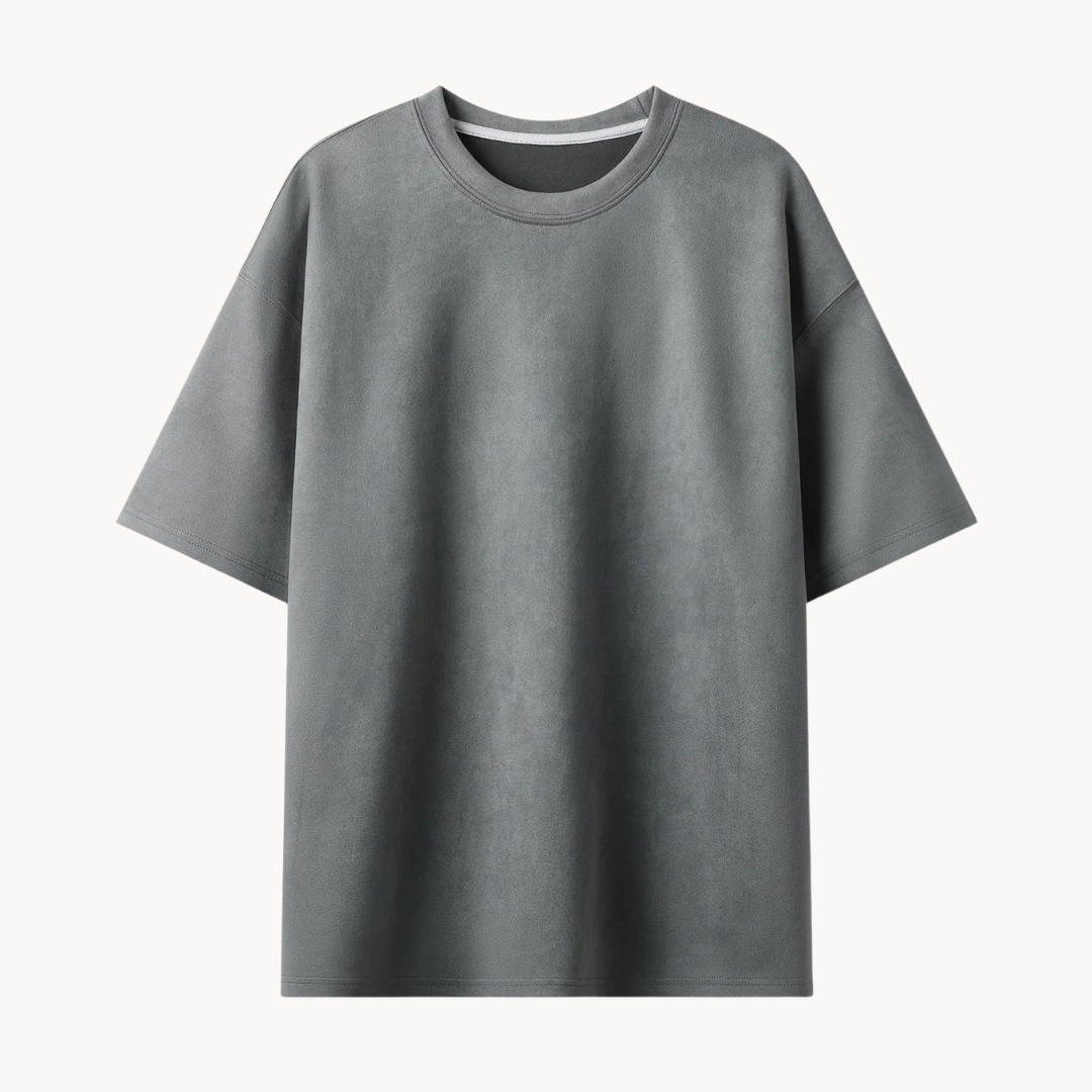 T shirt oversize homme | Coupe ample minimaliste, col rond | Uni, manches courtes, idéal en superposition