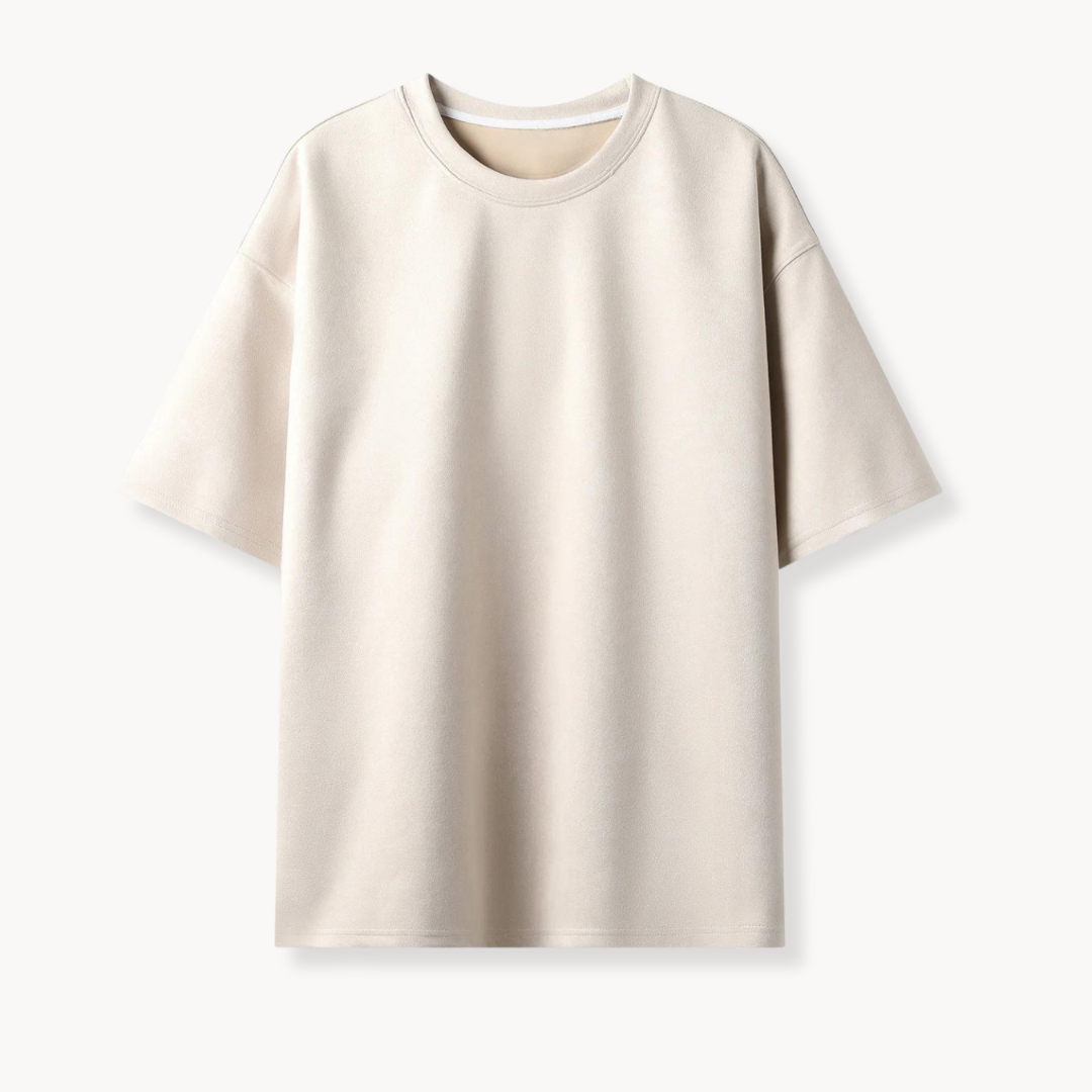 T shirt oversize homme | Coupe ample minimaliste, col rond | Uni, manches courtes, idéal en superposition