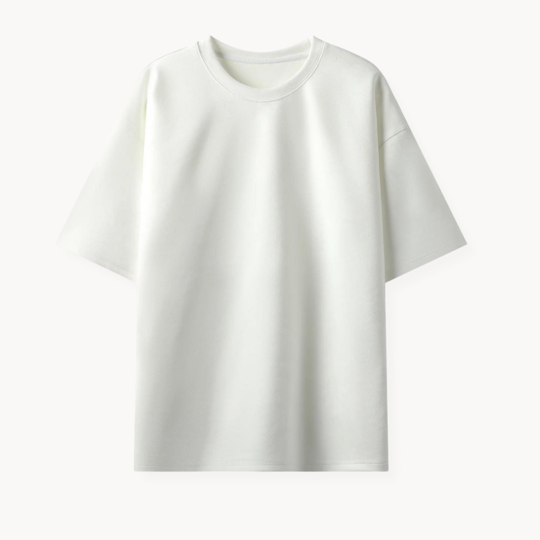 T shirt oversize homme | Coupe ample minimaliste, col rond | Uni, manches courtes, idéal en superposition