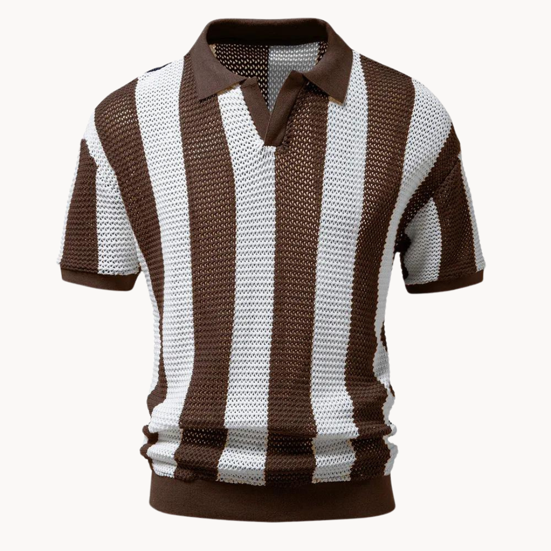 Polo homme Lino | Col ouvert, coupe ajustée | Manches courtes, finitions côtelées