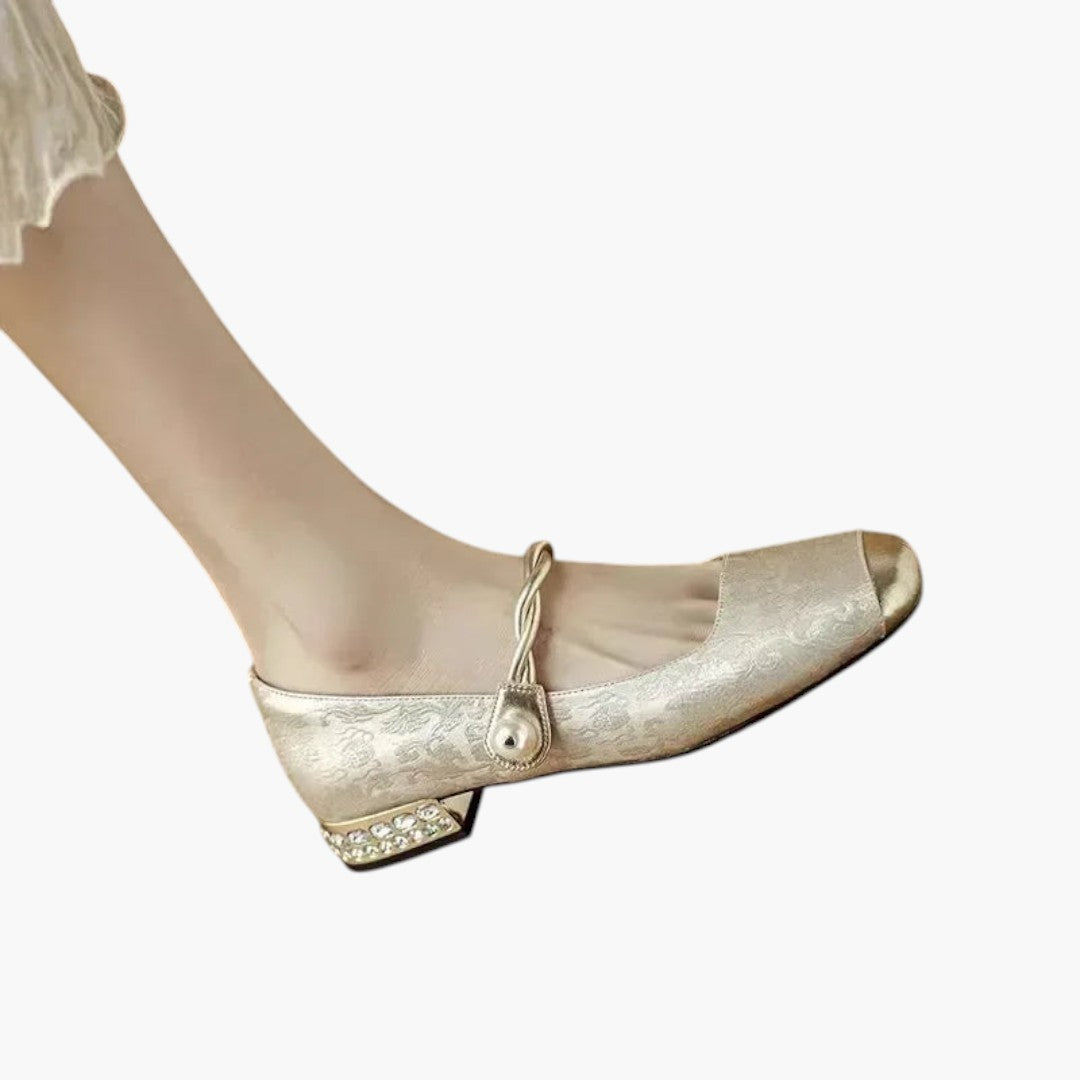 Femmes Chaussures Mary Jane avec Bride Perles et Talon Bloc