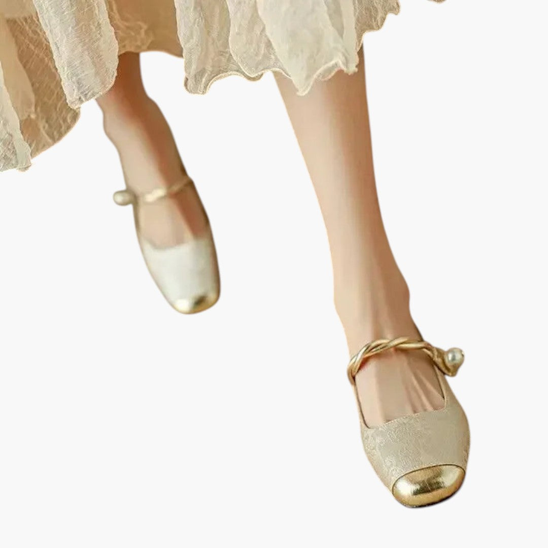 Femmes Chaussures Mary Jane avec Bride Perles et Talon Bloc