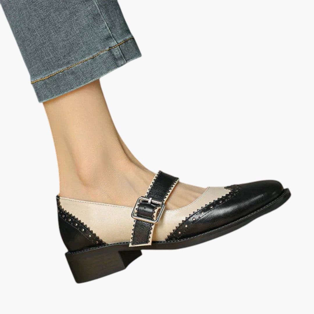 Femmes Chaussures Mary Jane avec Bride T et Détails Brogue