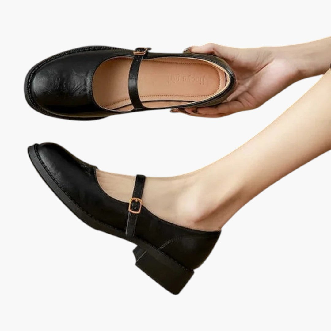 Scarpe Mary Jane da donna con cinturino e tacco basso a blocco