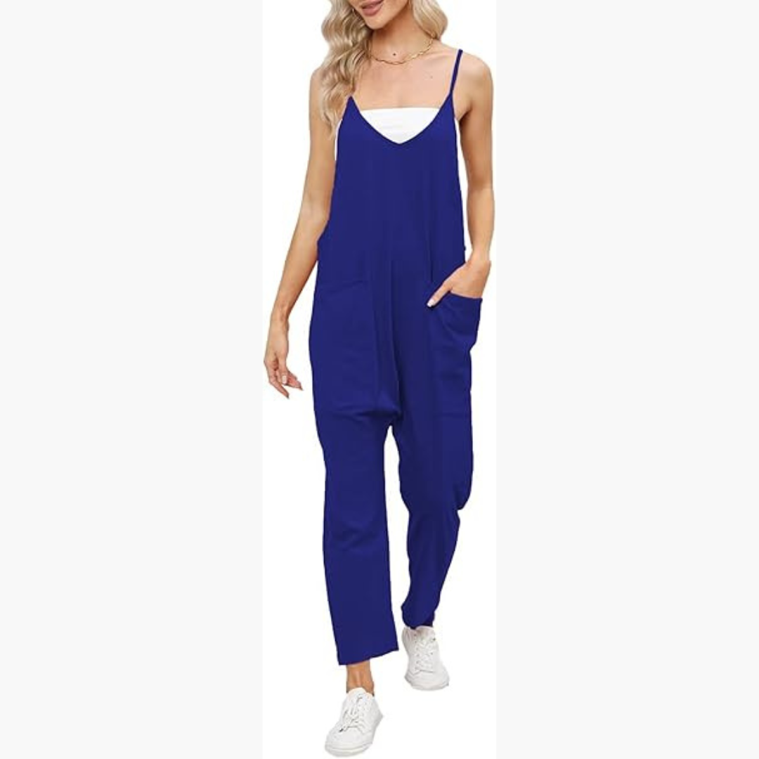 Women's jumpsuit with adjustable straps and wide legs