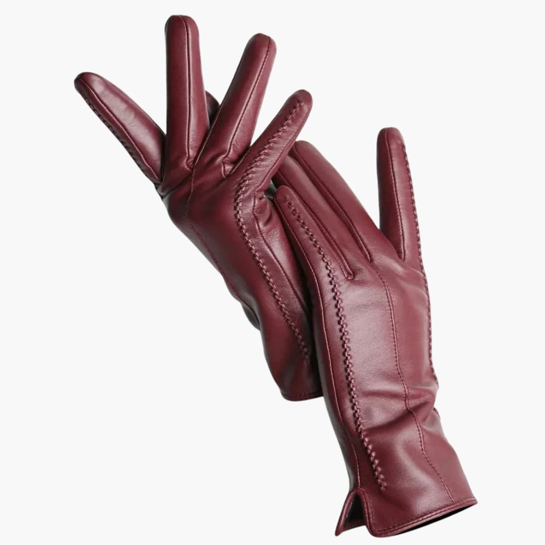 Gants femme d’hiver avec surpiqûres et doublure intérieure
