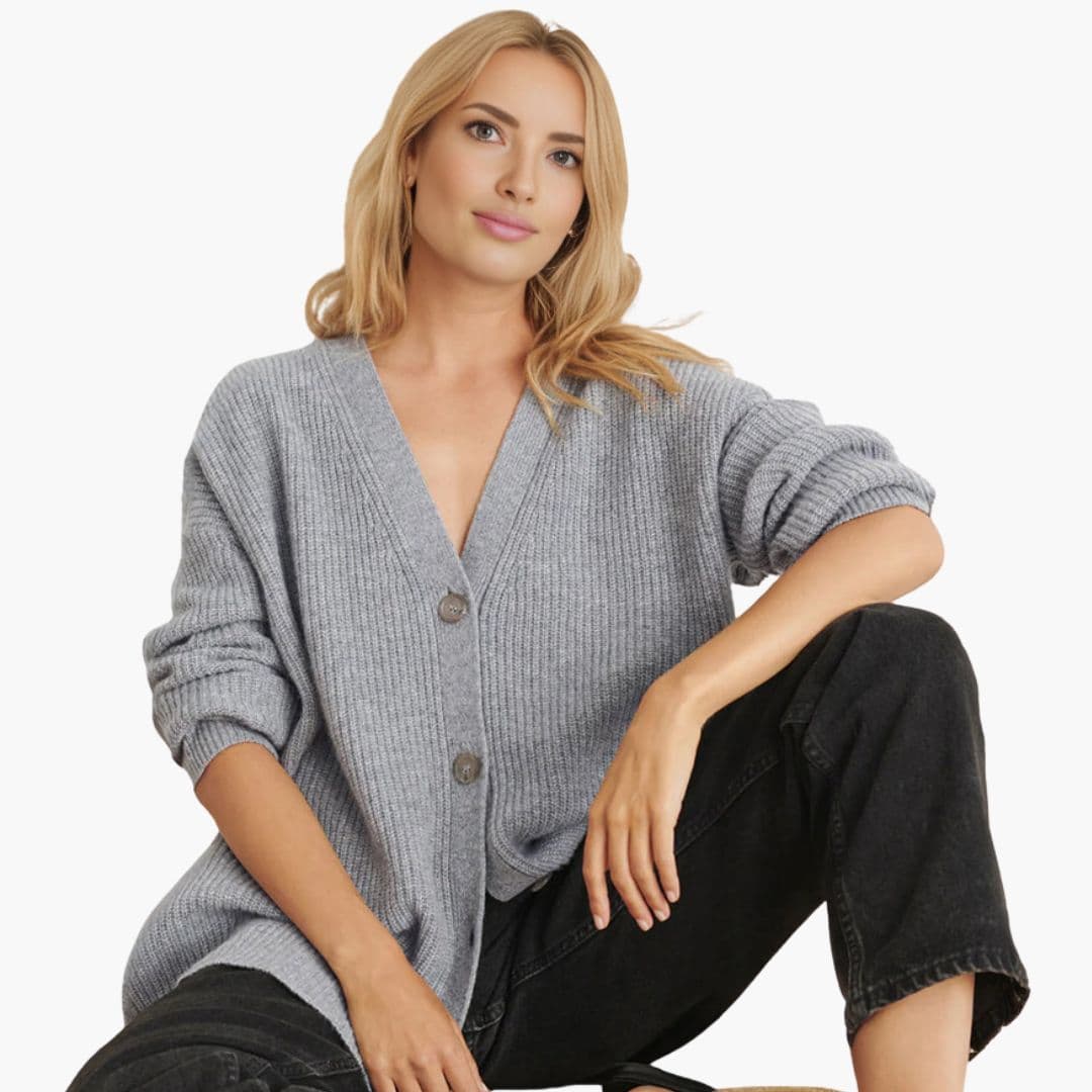 Gilet femme col V avec fermeture à boutons devant