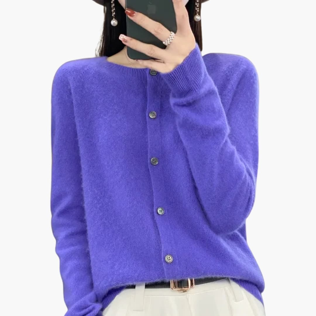 Gilet femme en maille avec col rond