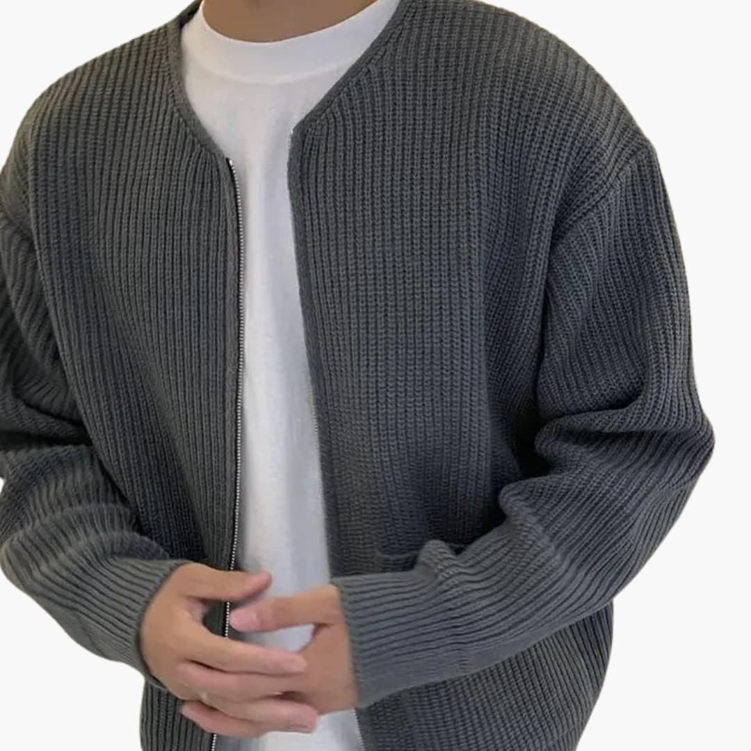 Gilet homme à fermeture zippée avec col rond et poches latérales