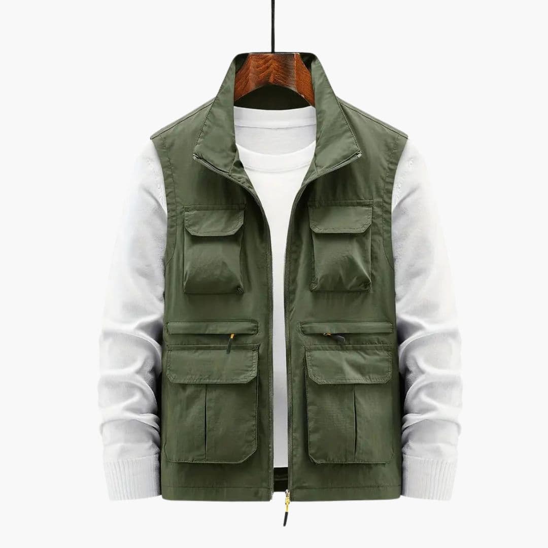 Gilet homme à fermeture zippée et multiples poches