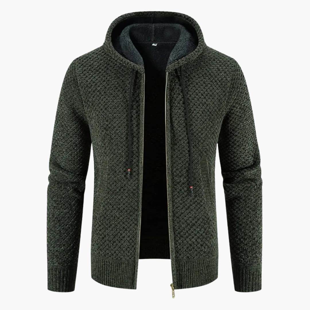 Gilet homme avec fermeture complète à l’avant et manches longues