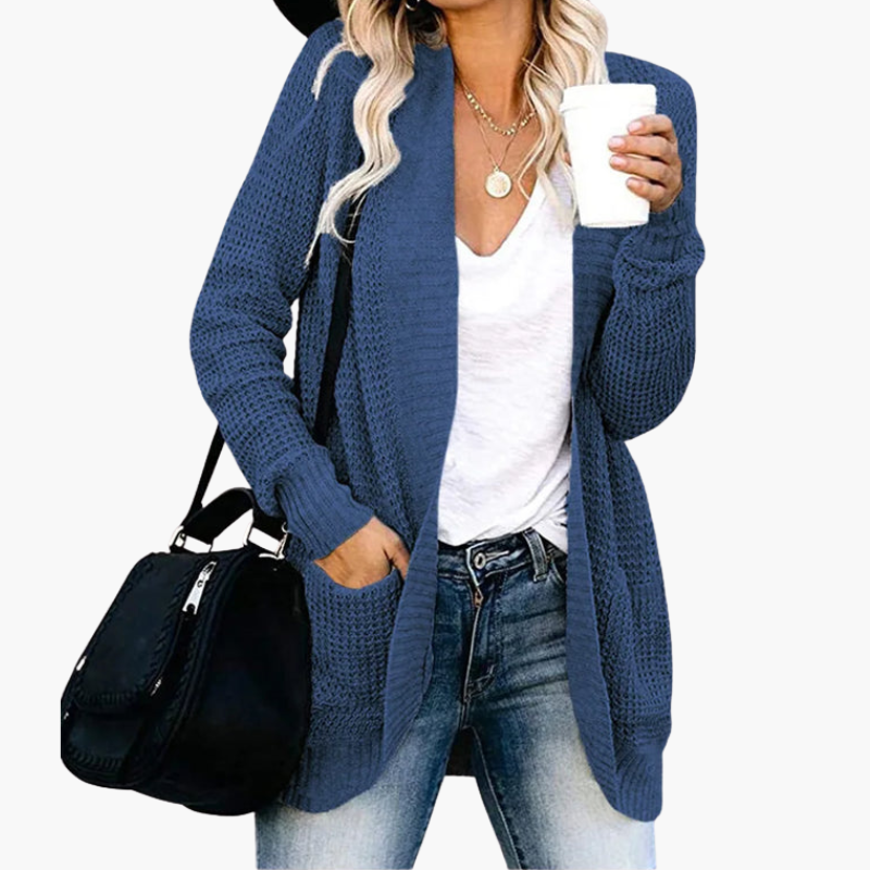 Cardigan ouvert en maille avec poches pour femme