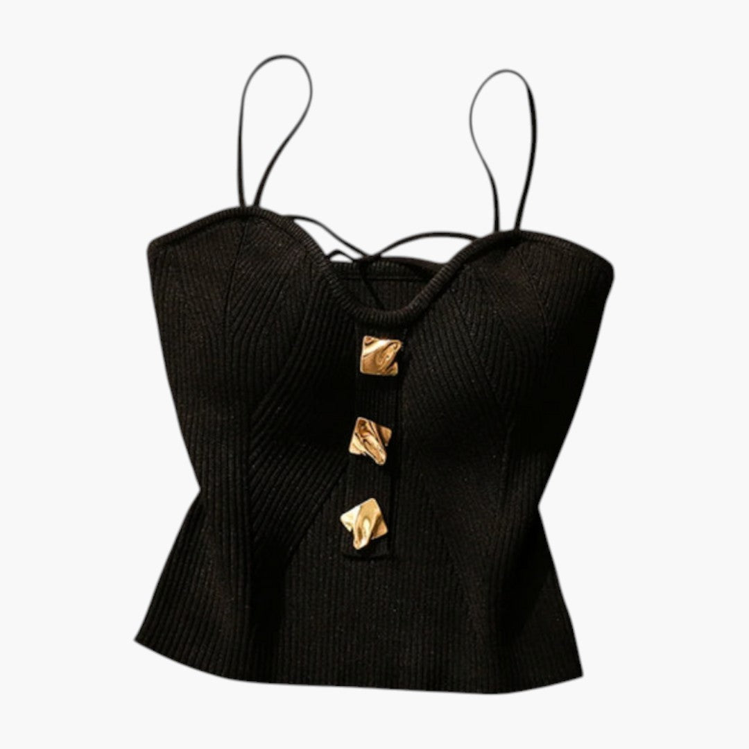 Corsetto donna con superficie a coste e spalline regolabili