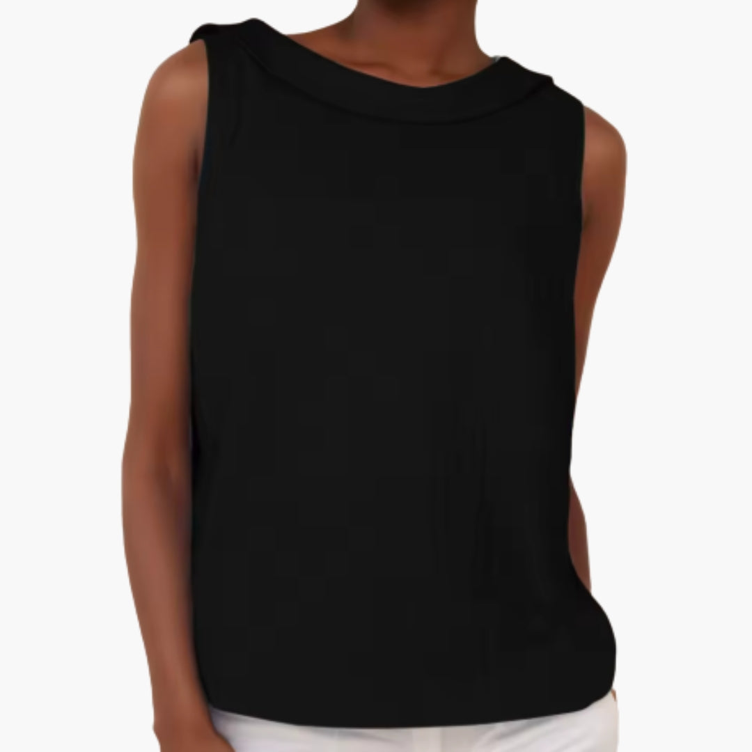Top para mujer con cuello alto y diseño sin mangas