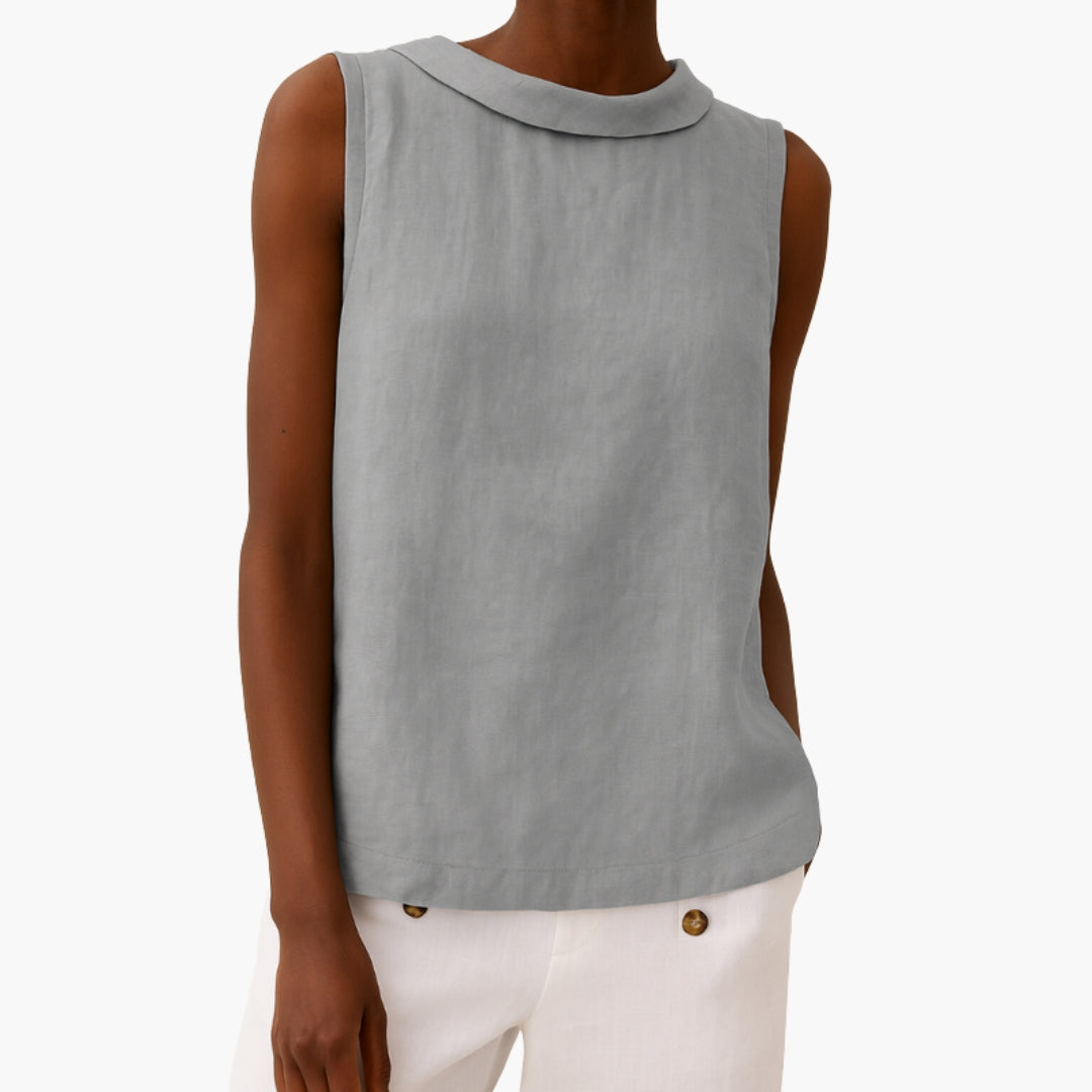 Top para mujer con cuello alto y diseño sin mangas