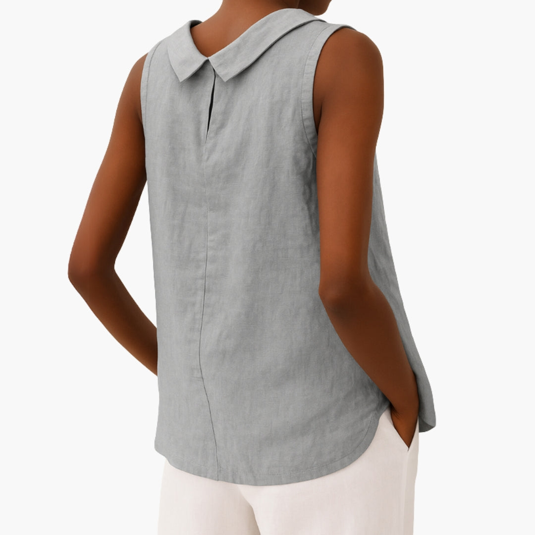 Top para mujer con cuello alto y diseño sin mangas