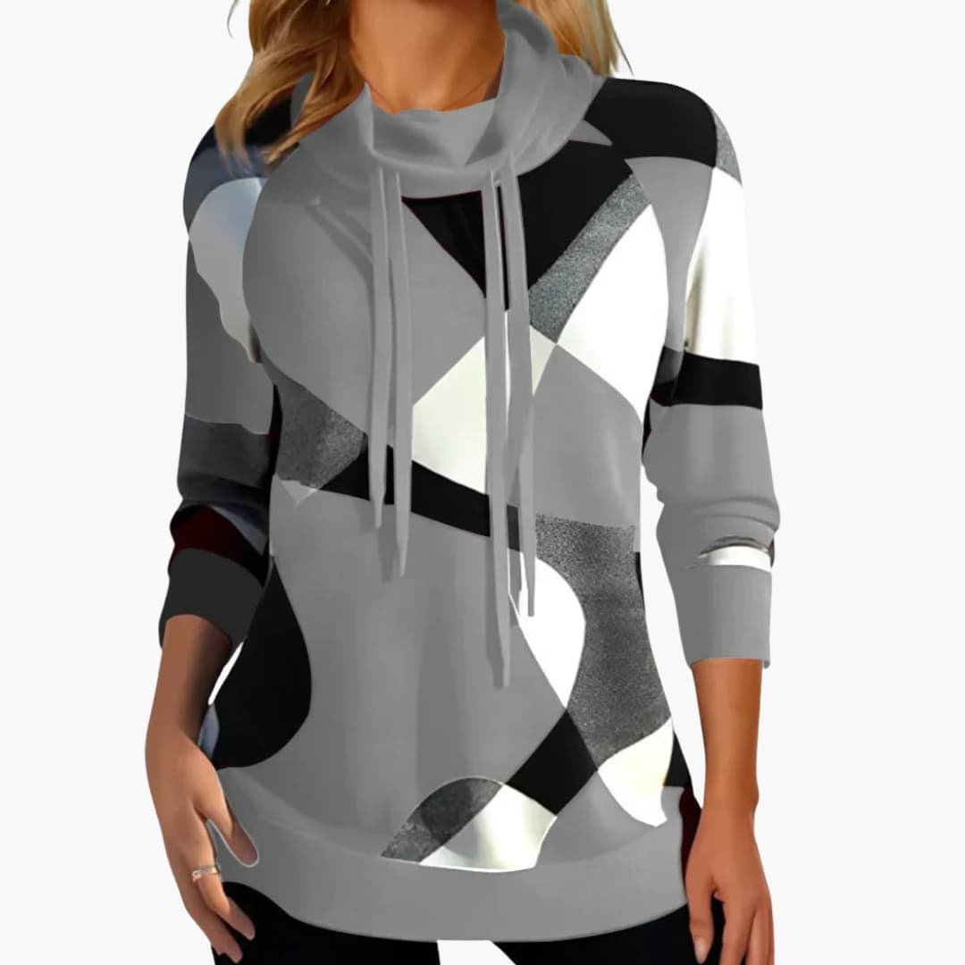 Top feminino com design color block e superfície lisa