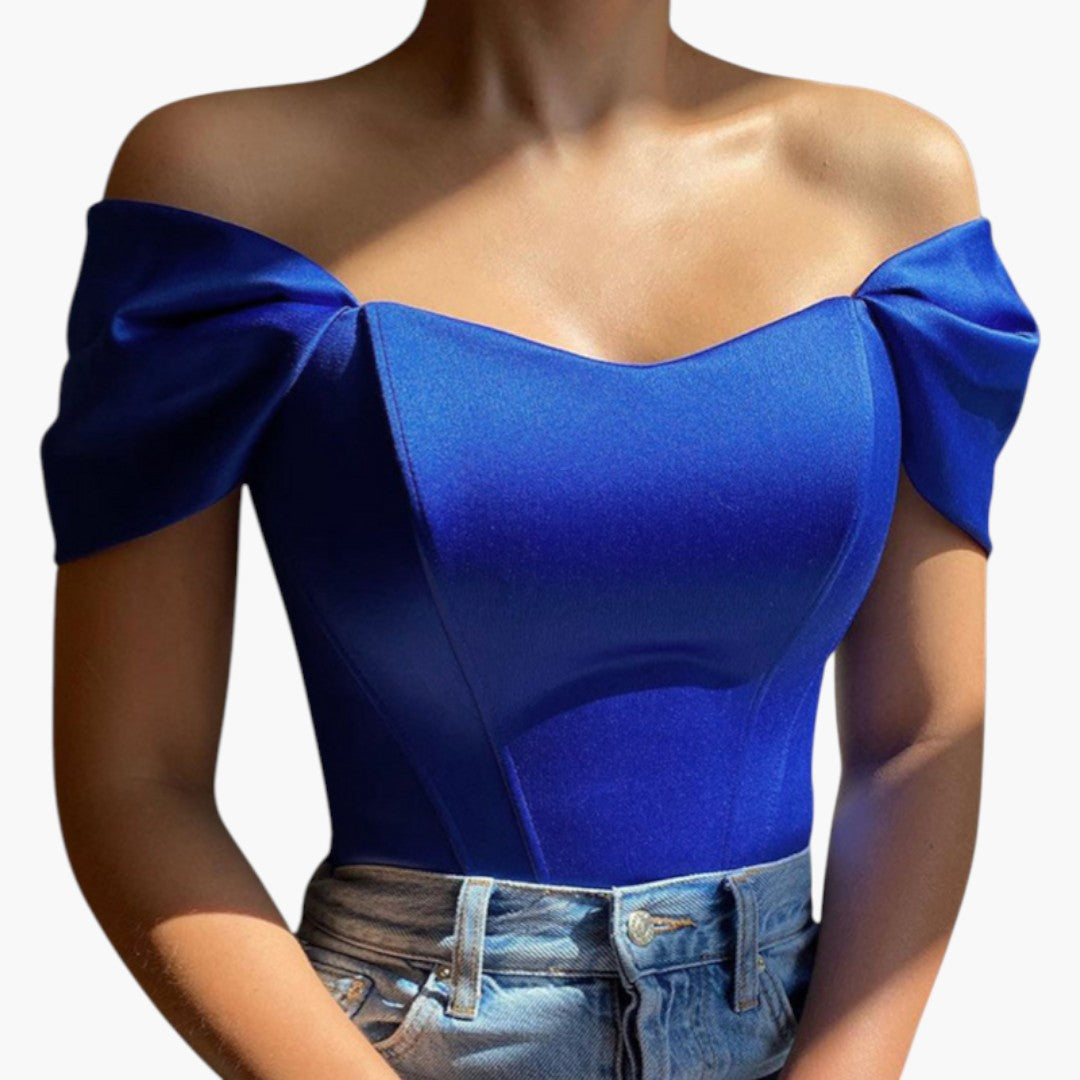 Maglia donna spalle scoperte maniche corte