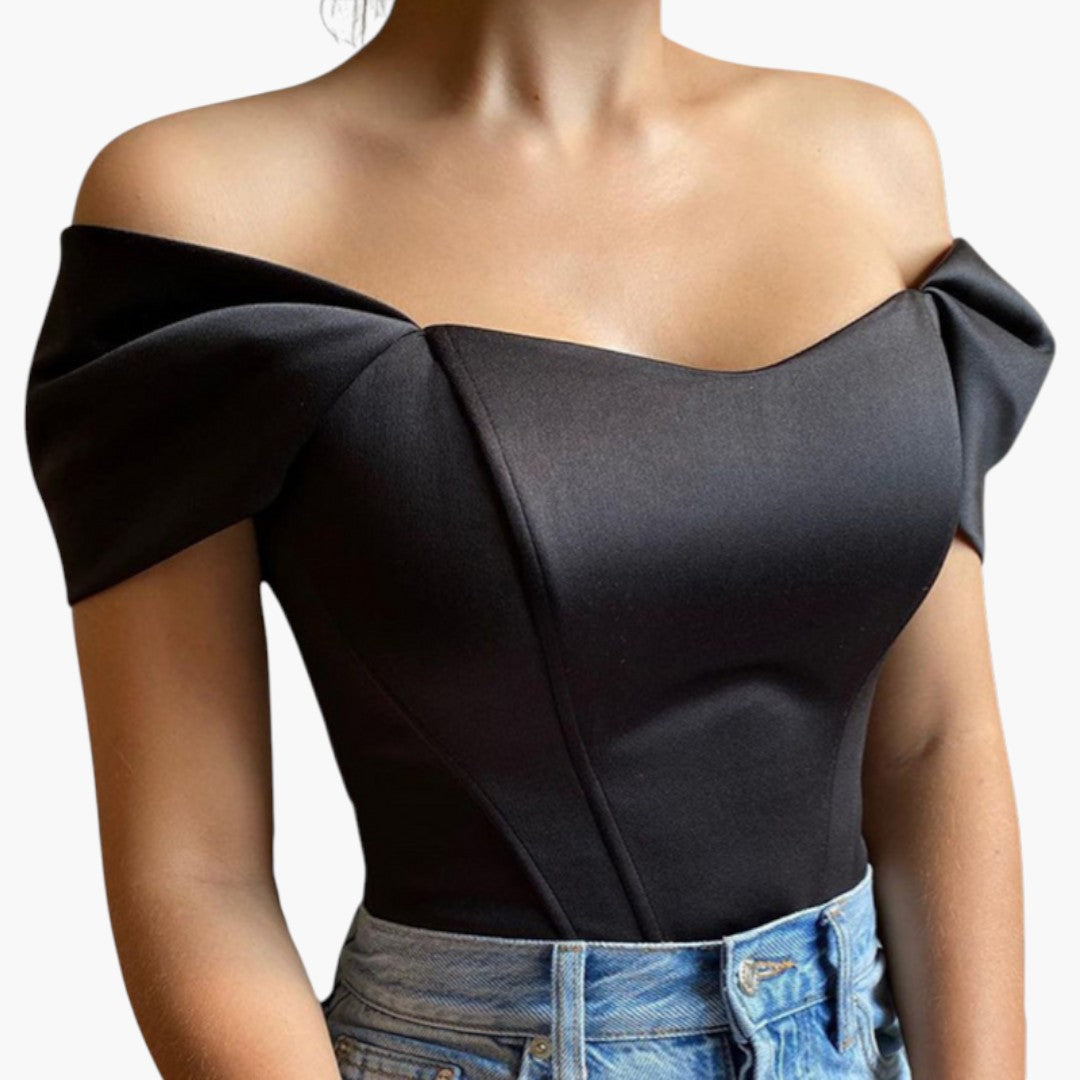 Maglia donna spalle scoperte maniche corte
