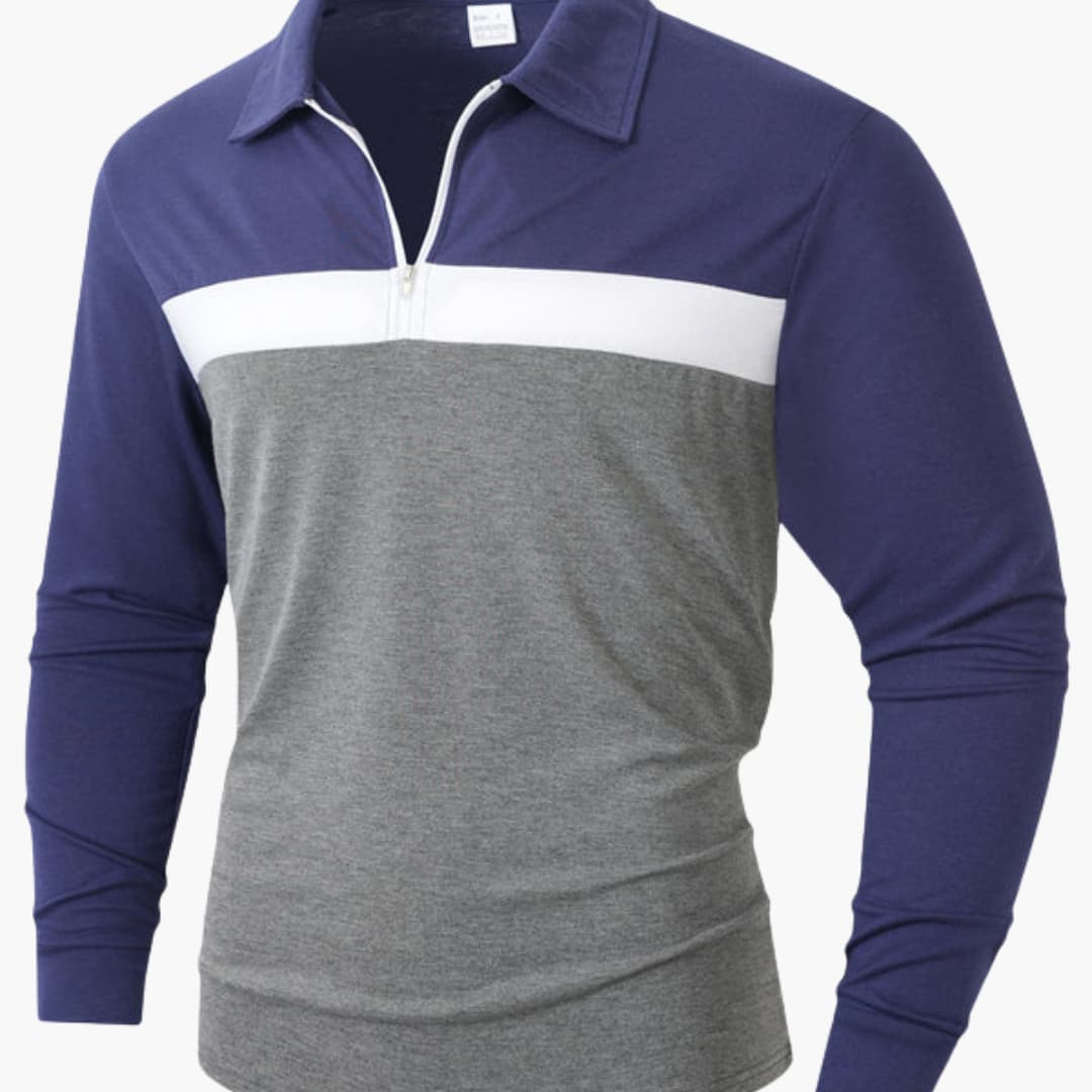 Haut homme manches longues avec zip et col montant