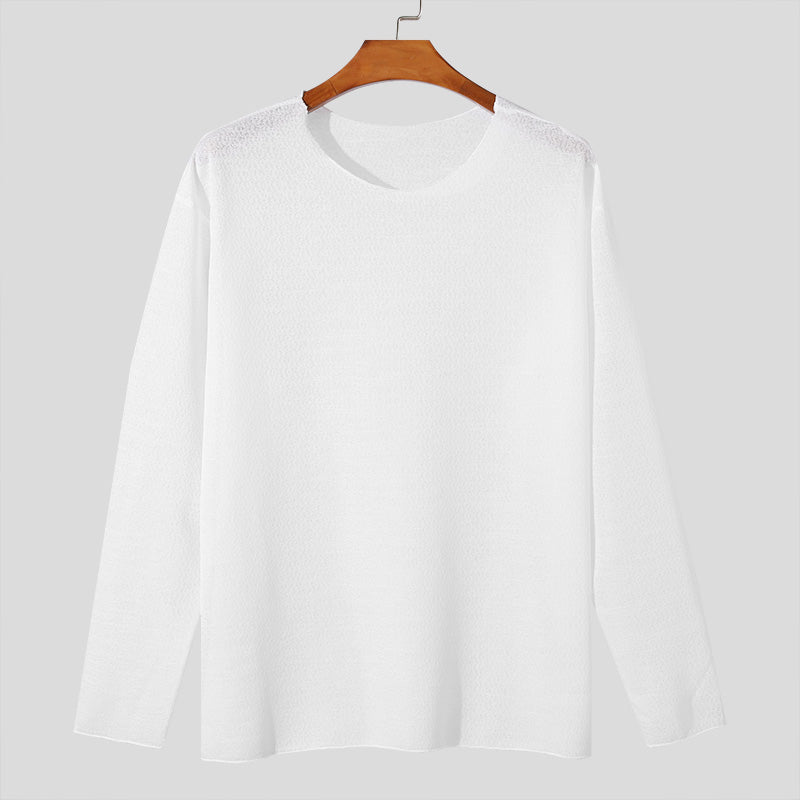 T shirt homme manches longues | Coupe épurée respirante | Style casual chic, plusieurs coloris