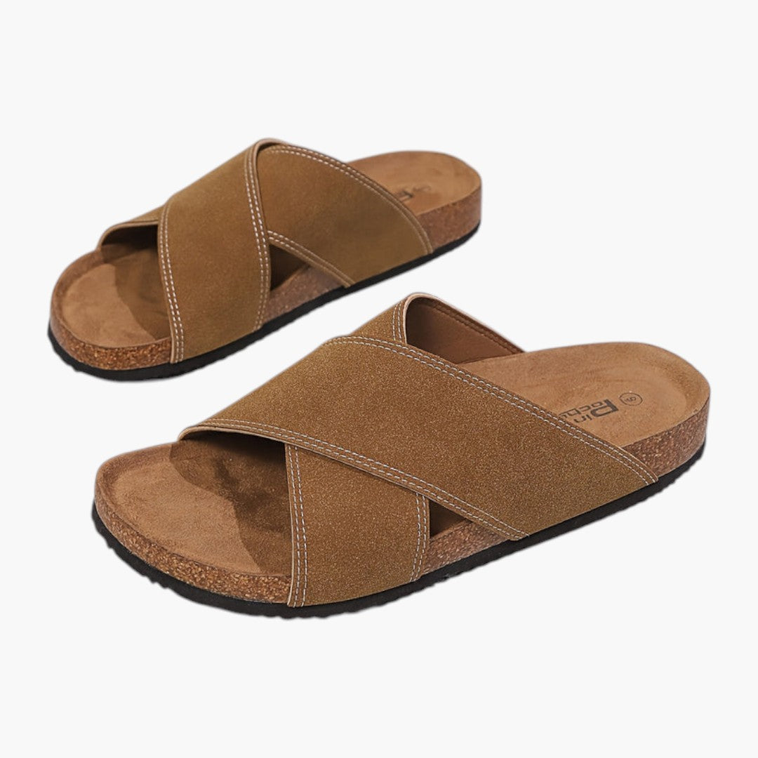 Hommes Chaussons avec Bride Croisée et Semelle EVA