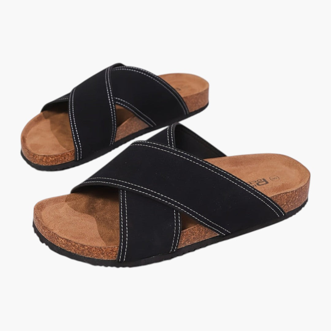 Hommes Chaussons avec Bride Croisée et Semelle EVA
