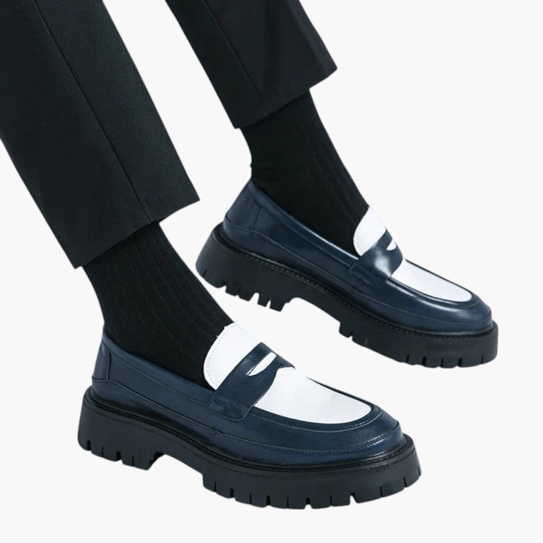 Hommes Mocassins avec Semelle Plateforme et Dessus en Cuir PU