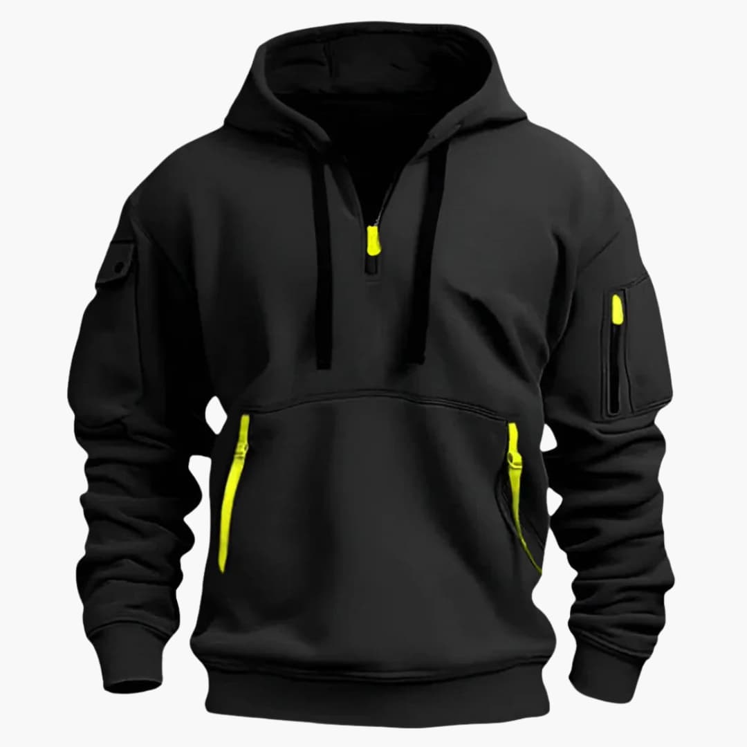 Hoodie pour hommes avec poches zippées et capuche réglable