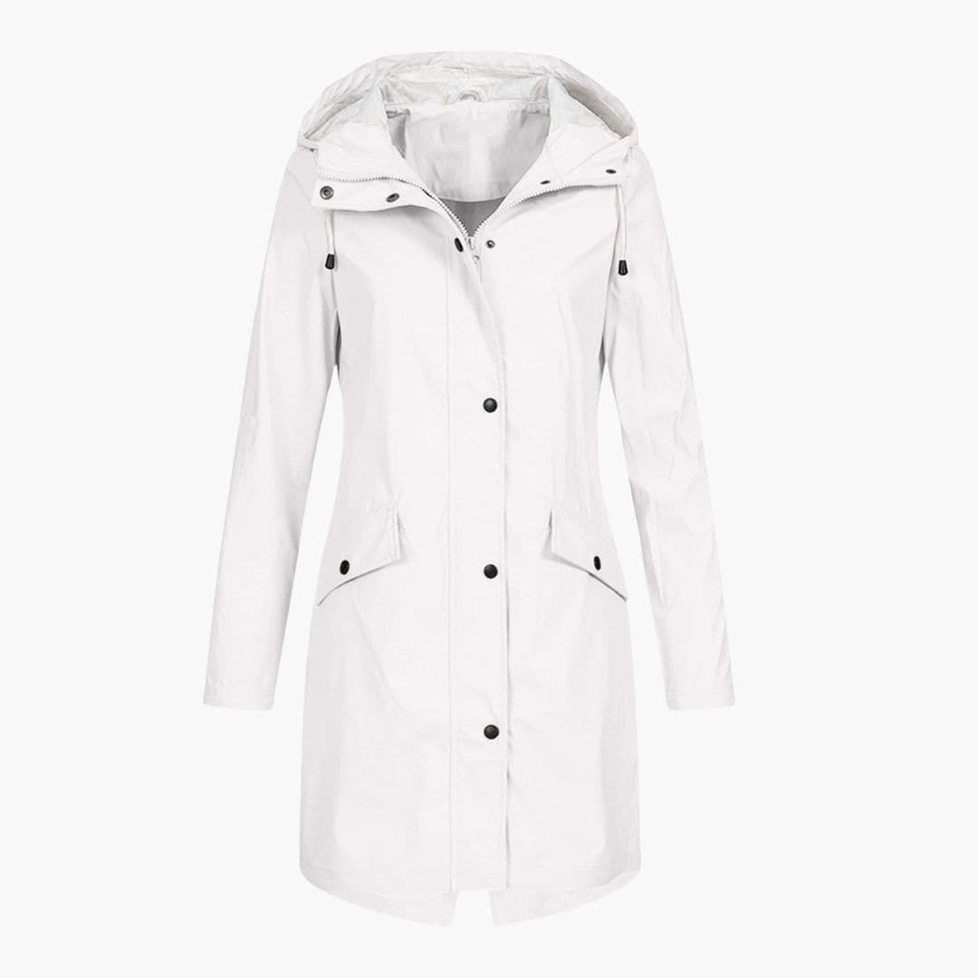 Imperméable long femme à capuche