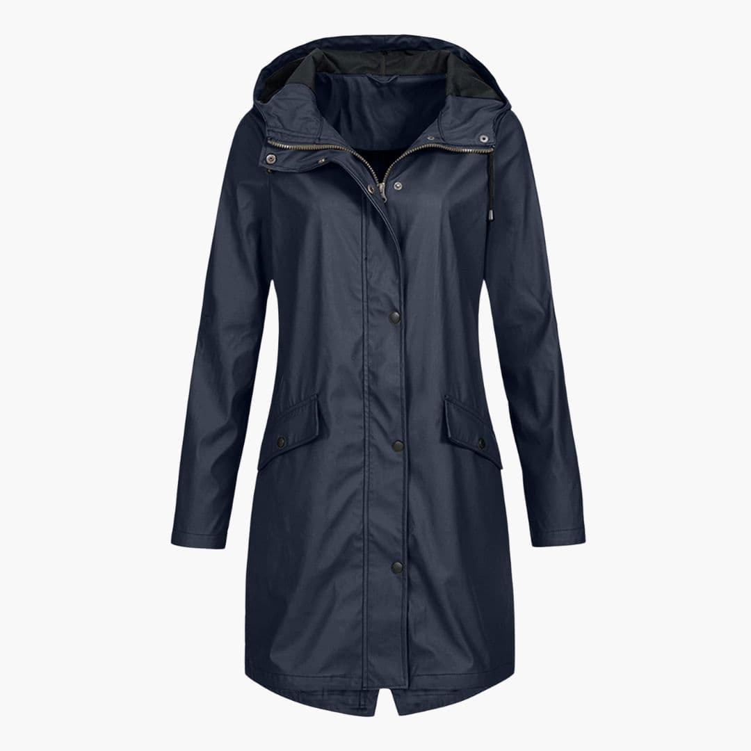 Imperméable long femme à capuche