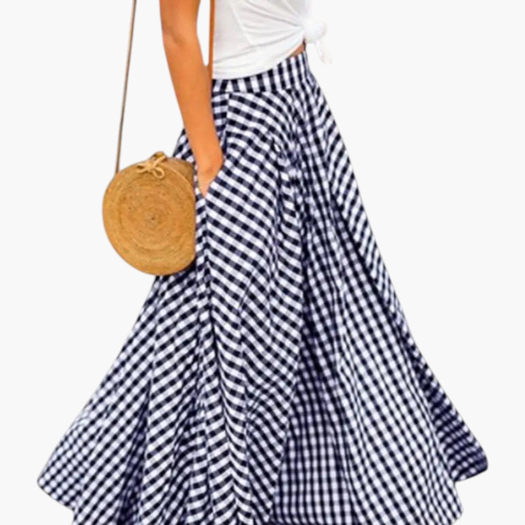 Maxi Skirt for Women with High Waist and Side Pockets