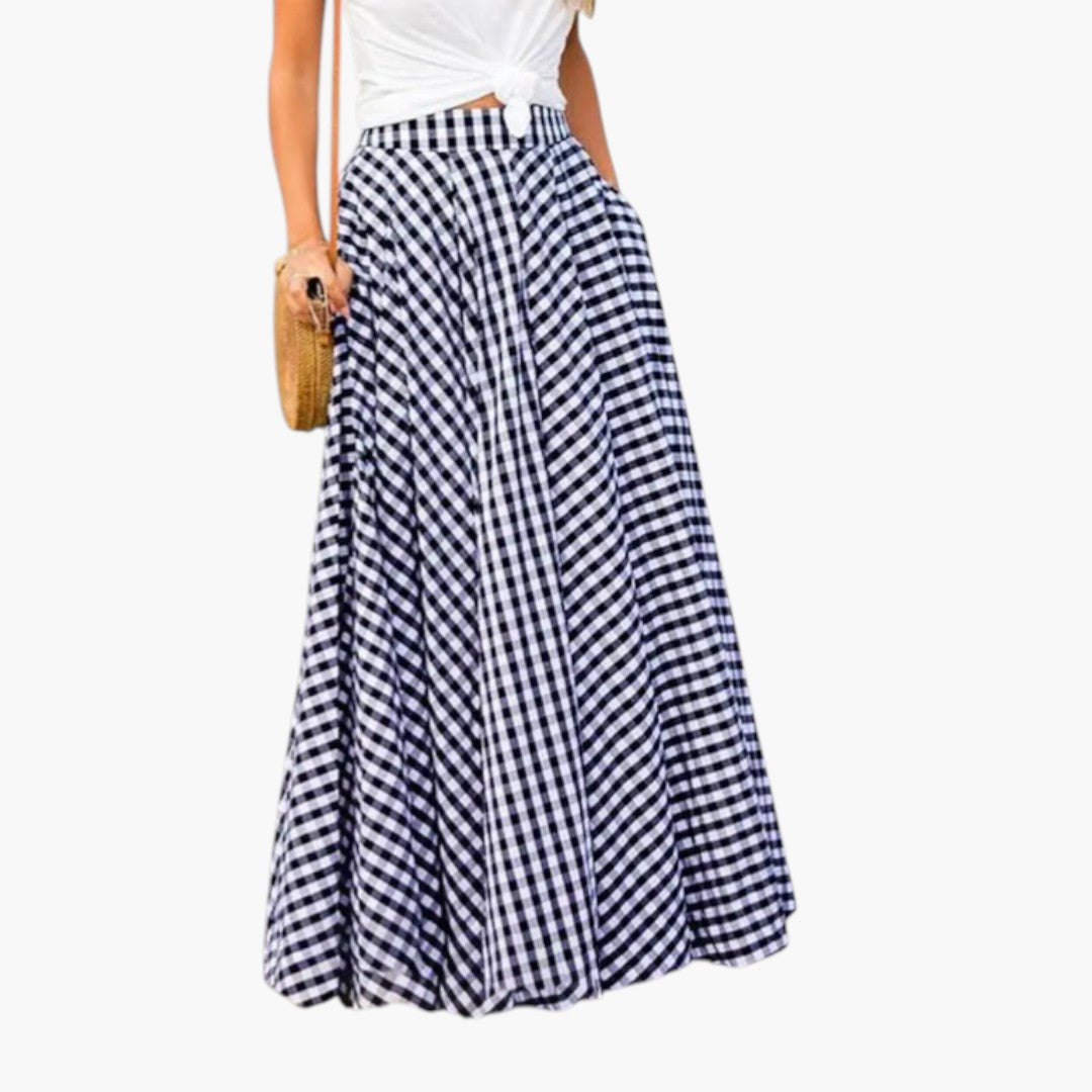 Maxi Skirt for Women with High Waist and Side Pockets